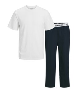 Jack & Jones Heren Pyjama Set Lange Pyjamabroek JACCARL Wit/Blauw