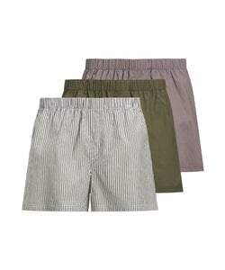 Jack & Jones Men's Wide Boxer Shorts Woven Cotton JACMILANO 3-Pack Green/Red