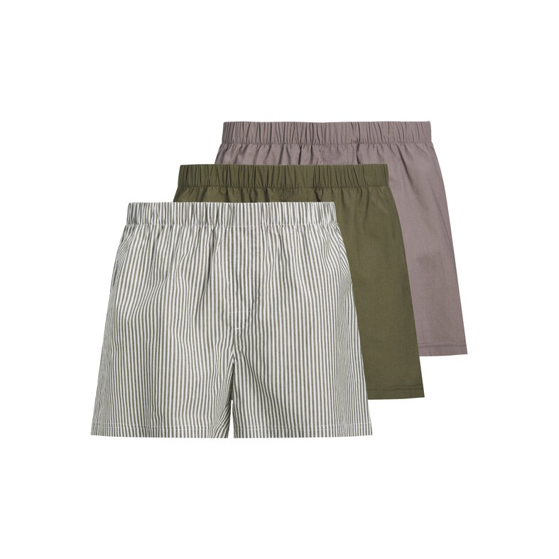 Jack & Jones Jack & Jones Men's Wide Boxer Shorts Woven Cotton JACMILANO 3-Pack Green/Red