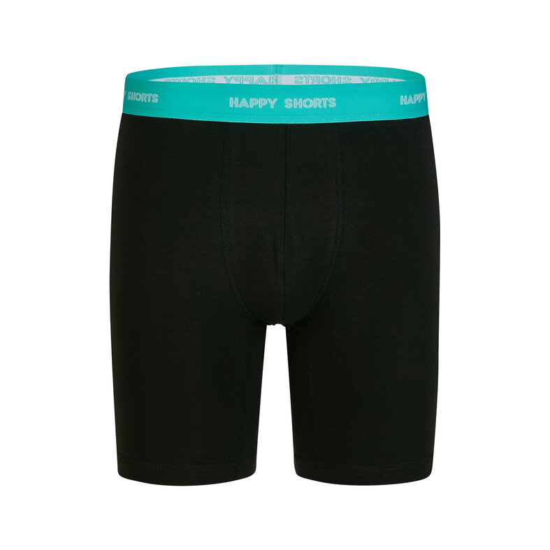 Happy Shorts Happy Shorts Heren Boxershorts Met Lange Pijpen Boxer Briefs 4-Pack Neon Effen Zwart