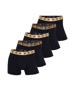 CR7 Men's Boxer Shorts Black Cotton/Microfiber Black/Gold 5-Pack