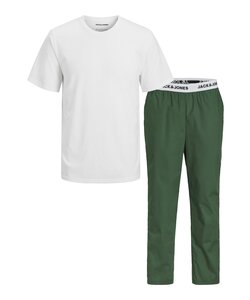 Jack & Jones Heren Pyjama Set Lange Pyjamabroek JACTOBY Wit/Groen