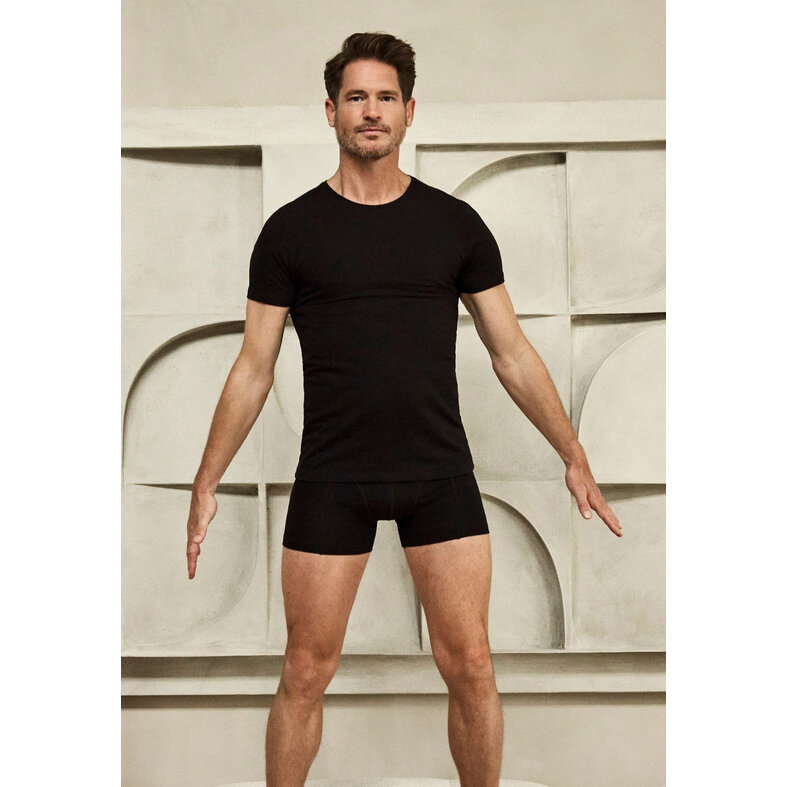 Ten Cate Ten Cate Heren Ondershirt Bamboe T-shirt Ronde Hals Zwart