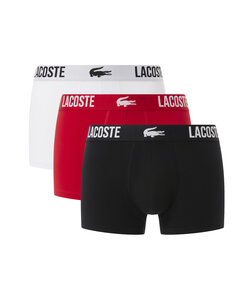Lacoste Heren Boxershorts Effen Rood/Zwart/Wit 5H2393-TR2 3-Pack