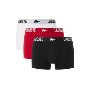 Lacoste Men's Boxer Shorts Plain Red/Black/White 5H2393-TR2 3-Pack