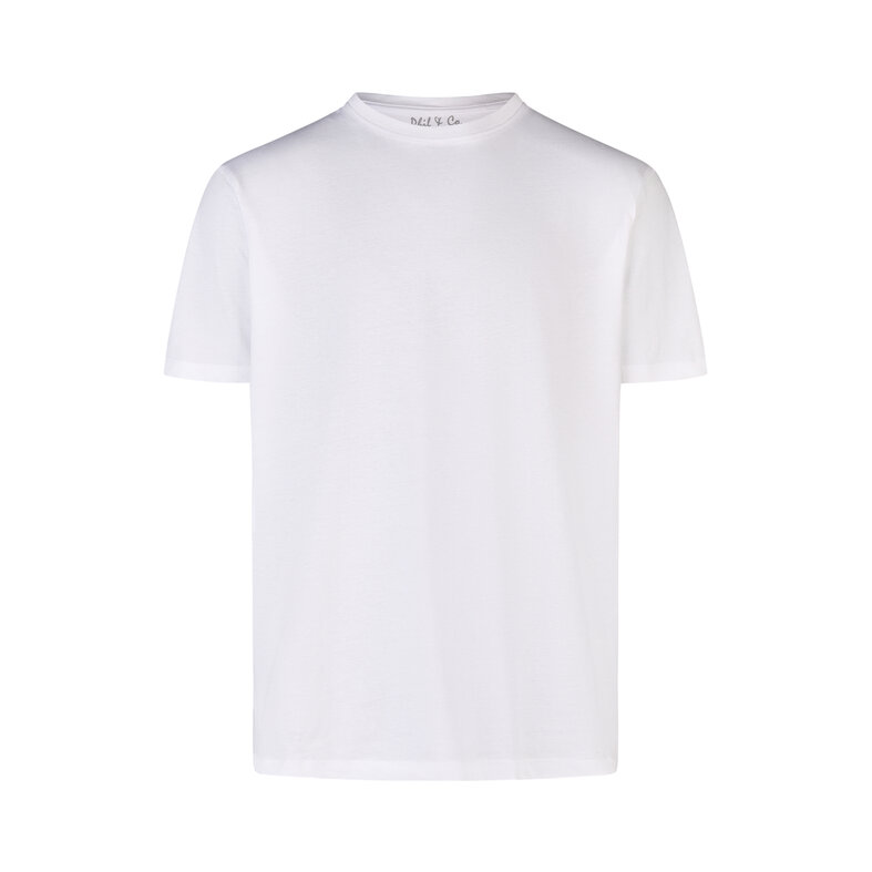 Phil & Co Phil & Co Heren Ondershirt Katoen T-shirt Ronde Hals 2-Pack Wit