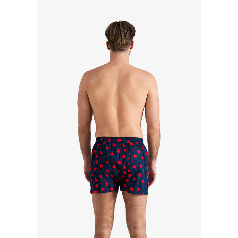 Happy Shorts Happy Shorts Wijde Boxershort Heren Met Grote Rode Hartjes