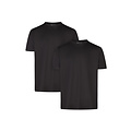 Phil & Co Phil & Co Heren Ondershirt Katoen T-shirt Ronde Hals 2-Pack Zwart