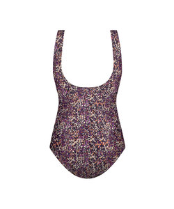 Ten Cate Dames Corrigerend Badpak Soft Cup Paars Dierenprint