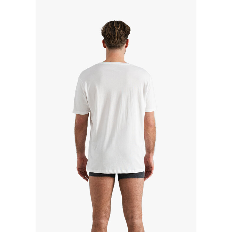 Phil & Co Phil & Co Heren Ondershirt Katoen T-shirt V-Hals 2-Pack Wit