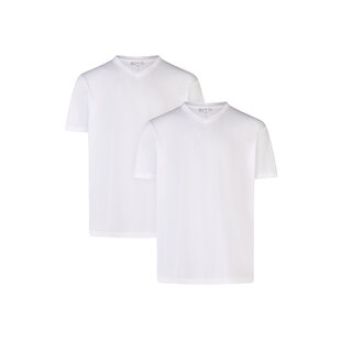 Phil & Co Heren Ondershirt Katoen T-shirt V-Hals 2-Pack Wit