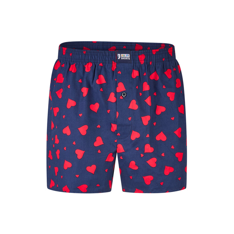 Happy Shorts Happy Shorts Wijde Boxershort Heren Met Grote Rode Hartjes