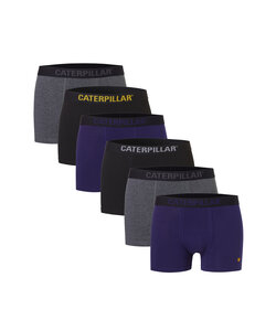 CAT Men's Boxer Shorts 6-Pack Multipack Plain Black/Gray/Blue