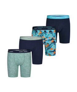 Happy Shorts Men's Long Legs Boxer Briefs 4-Pack Palm Leaves