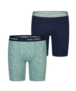 Happy Shorts Men's Long Legs Boxer Briefs Palm Leaf Print 2-Pack