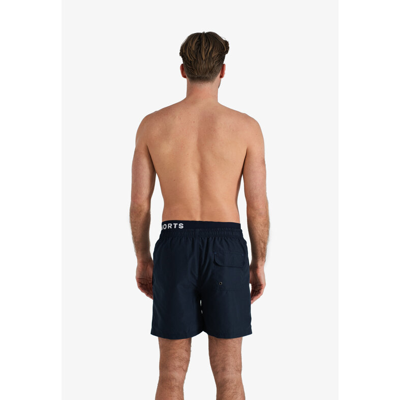 Happy Shorts Happy Shorts Zwemshorts Heren Dubbele Waistband Effen Navy Blauw