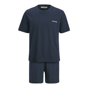Jack & Jones Heren Korte Shortama Pyjamaset JACEVEREST Donkerblauw