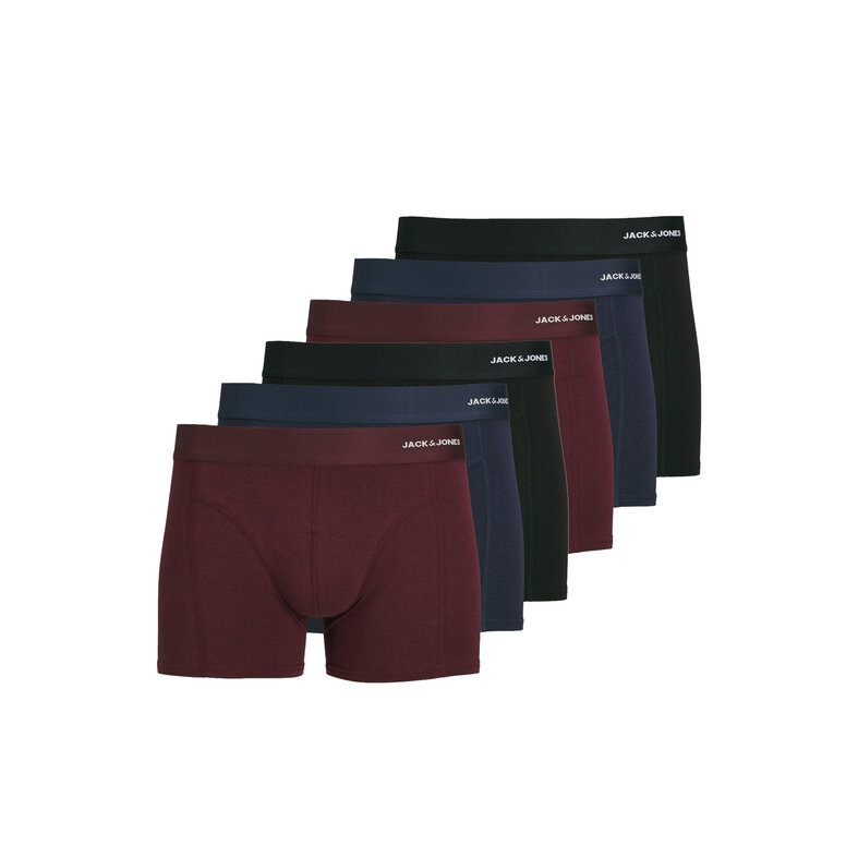Jack & Jones Jack & Jones Men's Boxer Shorts Trunks Plain JACBASIC Bamboo 6-Pack Red/Blue/Black