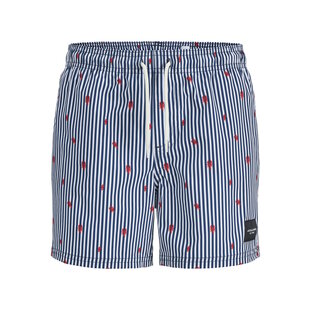 Jack & Jones Junior Boys Swim Short JPSTMAUI Lobster Blue/White Striped