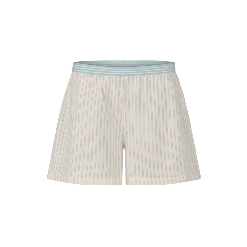 By Louise By Louise Women's Short Pajama Set Shortama Light Blue/Off-White Striped