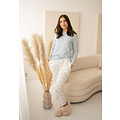 By Louise By Louise Ladies Pyjama Set Long Light Blue Dotted