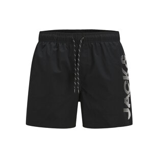 Jack & Jones Heren Plus Size Zwemshort JPSTMAUI Splicelogo Zwart