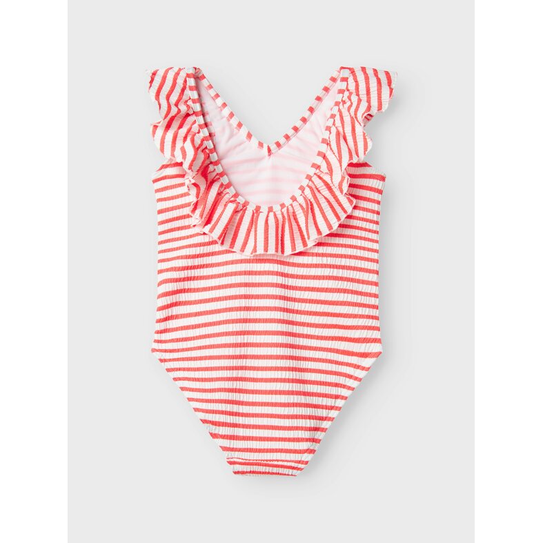 Name It Name It Girls Swimsuit NKFZALEY Striped With V-Neck Pink