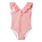 Name It Name It Girls Swimsuit NKFZALEY Striped With V-Neck Pink