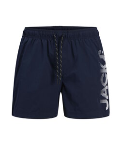 Jack & Jones Heren Plus Size Zwemshort JPSTMAUI Splicelogo Donkerblauw