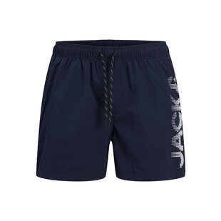 Jack & Jones Heren Plus Size Zwemshort JPSTMAUI Splicelogo Donkerblauw