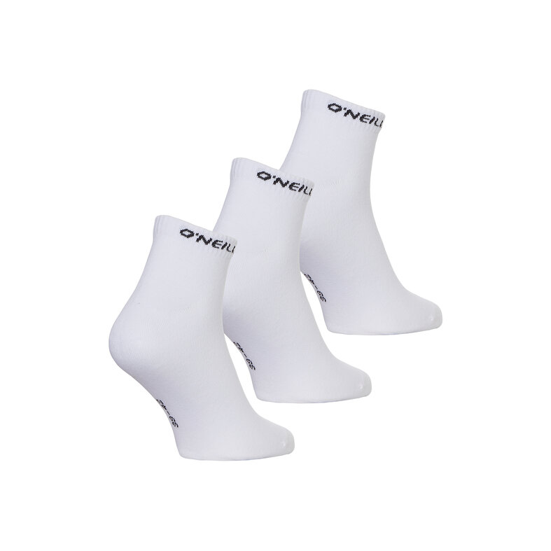 O'Neill O'Neill Sneakersokken Unisex Quarter 3-Pack Wit