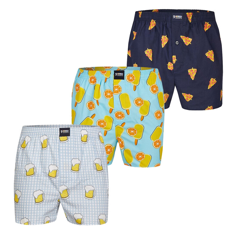 Happy Shorts Happy Shorts Wide Boxer Shorts Men With Print 3-Pack
