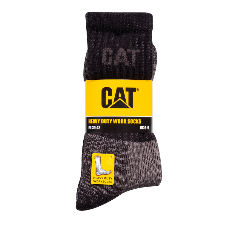Cat Caterpillar Heavy Duty Heren Werksokken 3 paar Zwart/Grijs