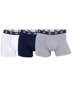 CR7 Men's Boxer Shorts Plain White/Blue/Gray 3-Pack