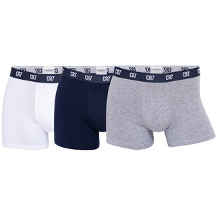 CR7 Men's Boxer Shorts Plain White/Blue/Gray 3-Pack