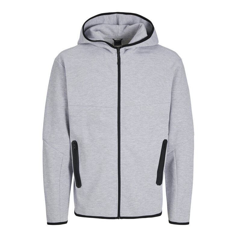 Jack & Jones Jack & Jones Men's Hoodie With Zipper JCOFUSION Gray