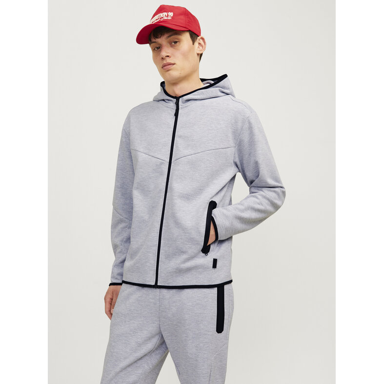 Jack & Jones Jack & Jones Men's Hoodie With Zipper JCOFUSION Gray