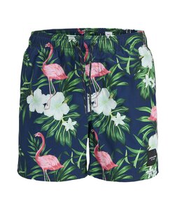 Jack & Jones Heren Plus Size Zwemshort JPSTMAUI NOVELTY Gebloemde Flamingo Print