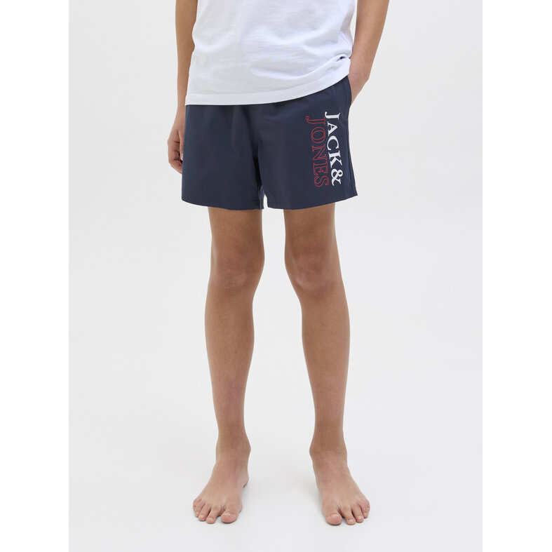 Jack & Jones Junior Jack & Jones Junior Swim Short JPSTMAUI Double Logo Plain Dark Blue