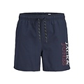 Jack & Jones Junior Jack & Jones Junior Zwemshort JPSTMAUI Double Logo Effen Donkerblauw
