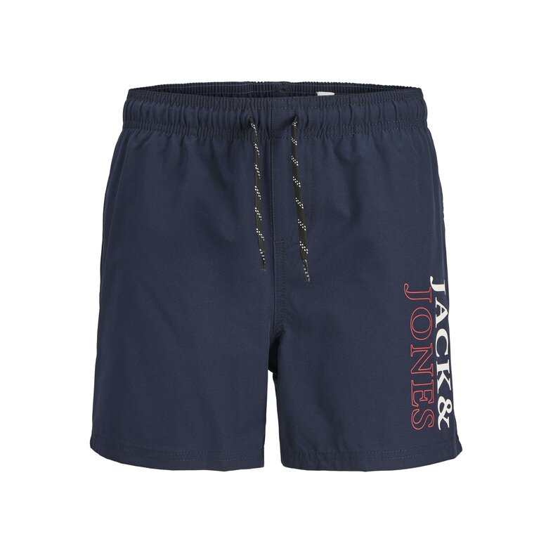 Jack & Jones Junior Jack & Jones Junior Swim Short JPSTMAUI Double Logo Plain Dark Blue