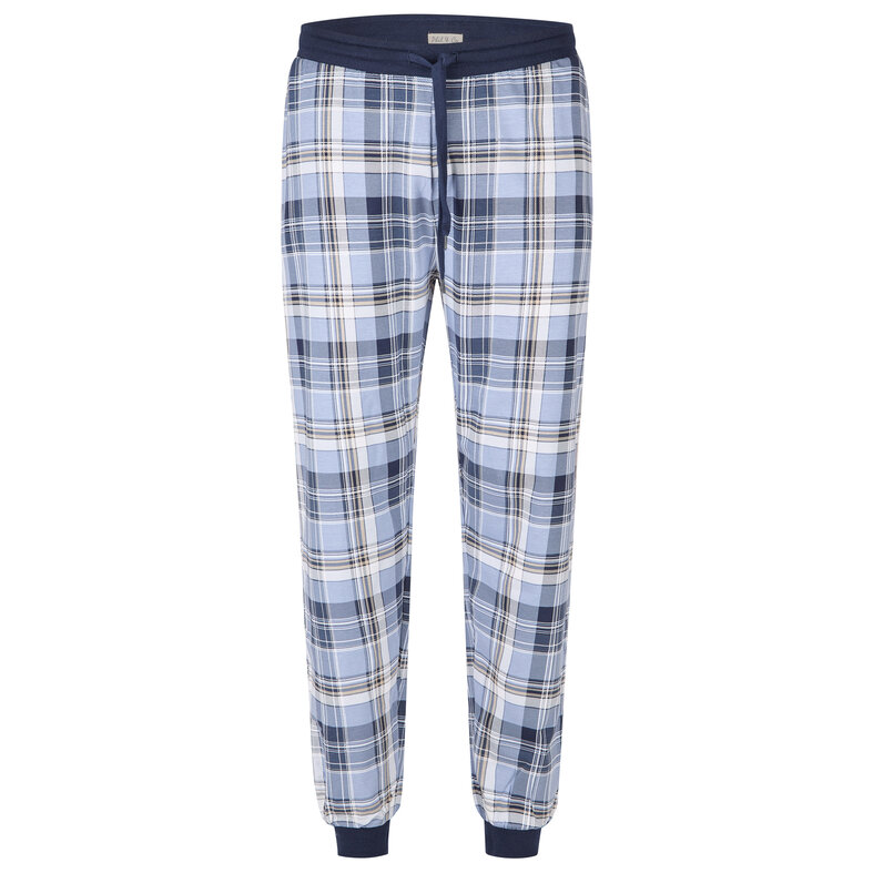 Phil & Co Phil & Co Heren Pyjama Set Lang Blauw Geruit