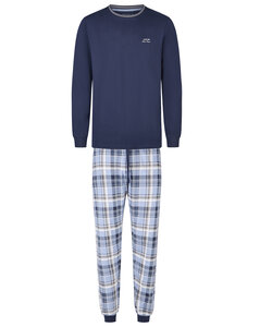 Phil & Co Men's Pyjama Set Long Blue Checkered