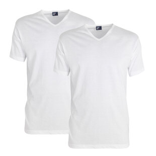 Alan Red Men's Underwear VERMONT Stretch T-shirt V-Neck 2-Pack White