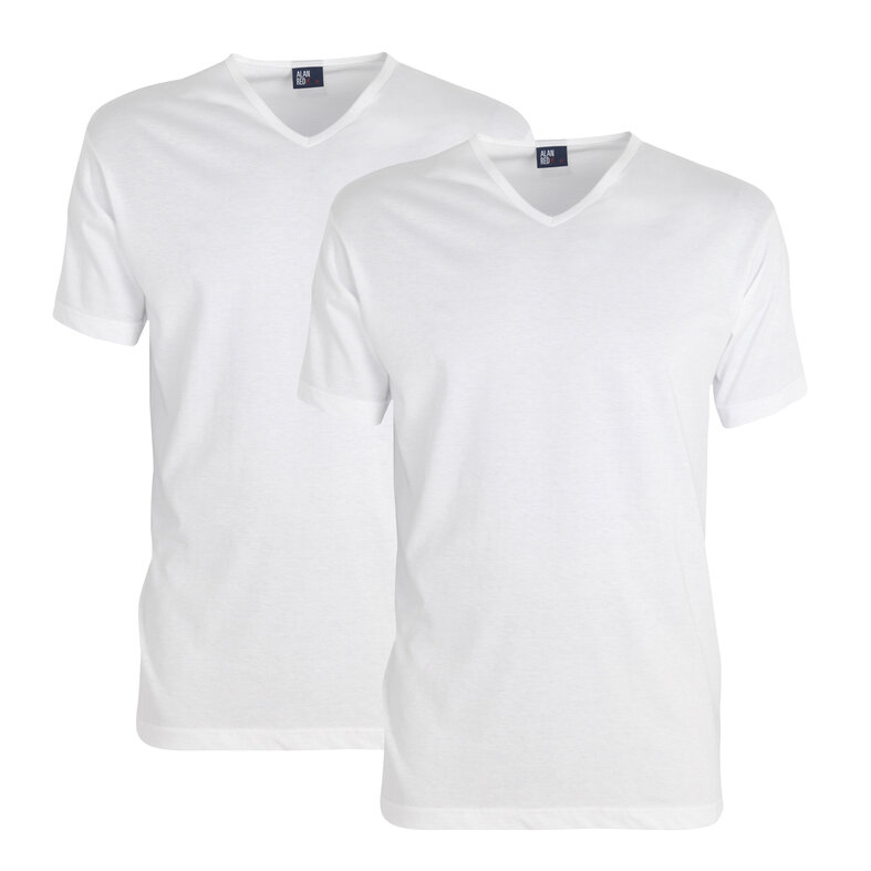 Alan Red Alan Red Men's Underwear VERMONT Stretch T-shirt V-Neck 2-Pack White