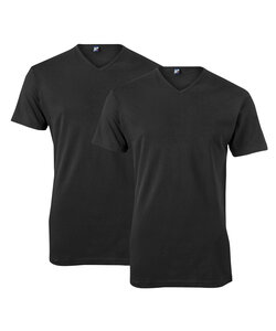 Alan Red Heren Ondershirt VERMONT Stretch T-shirt V-Hals 2-Pack Zwart