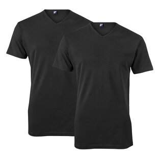 Alan Red Heren Ondershirt VERMONT Stretch T-shirt V-Hals 2-Pack Zwart