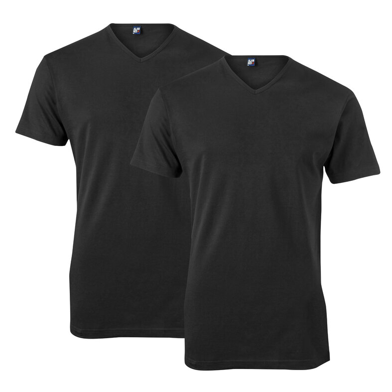 Alan Red Alan Red Men's Underwear VERMONT Stretch T-shirt V-Neck 2-Pack Black