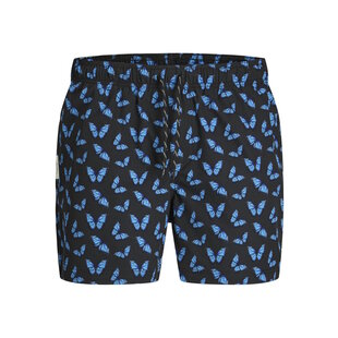 Jack & Jones Junior Jongens Zwemshort JPSTMAUI Vlinderprint Zwart/Blauw