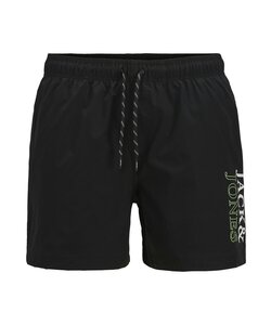 Jack & Jones Junior Zwemshort JPSTMAUI Double Logo Effen Zwart